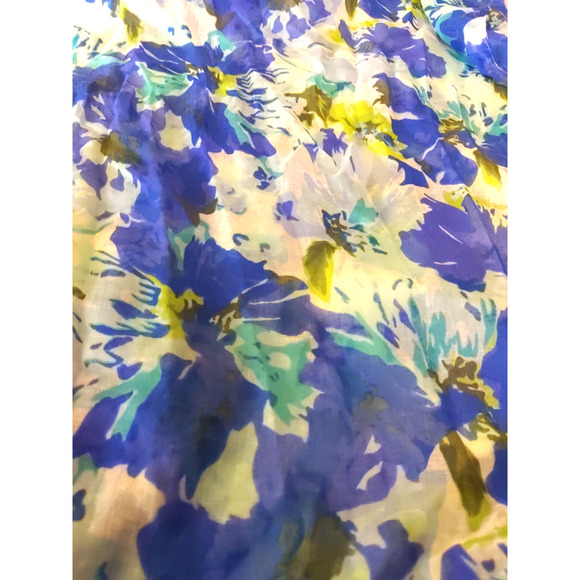 Studio Thirty Six Blue Scarf Infinity 68 X 18" Floral Art Design - Picture 4 of 7